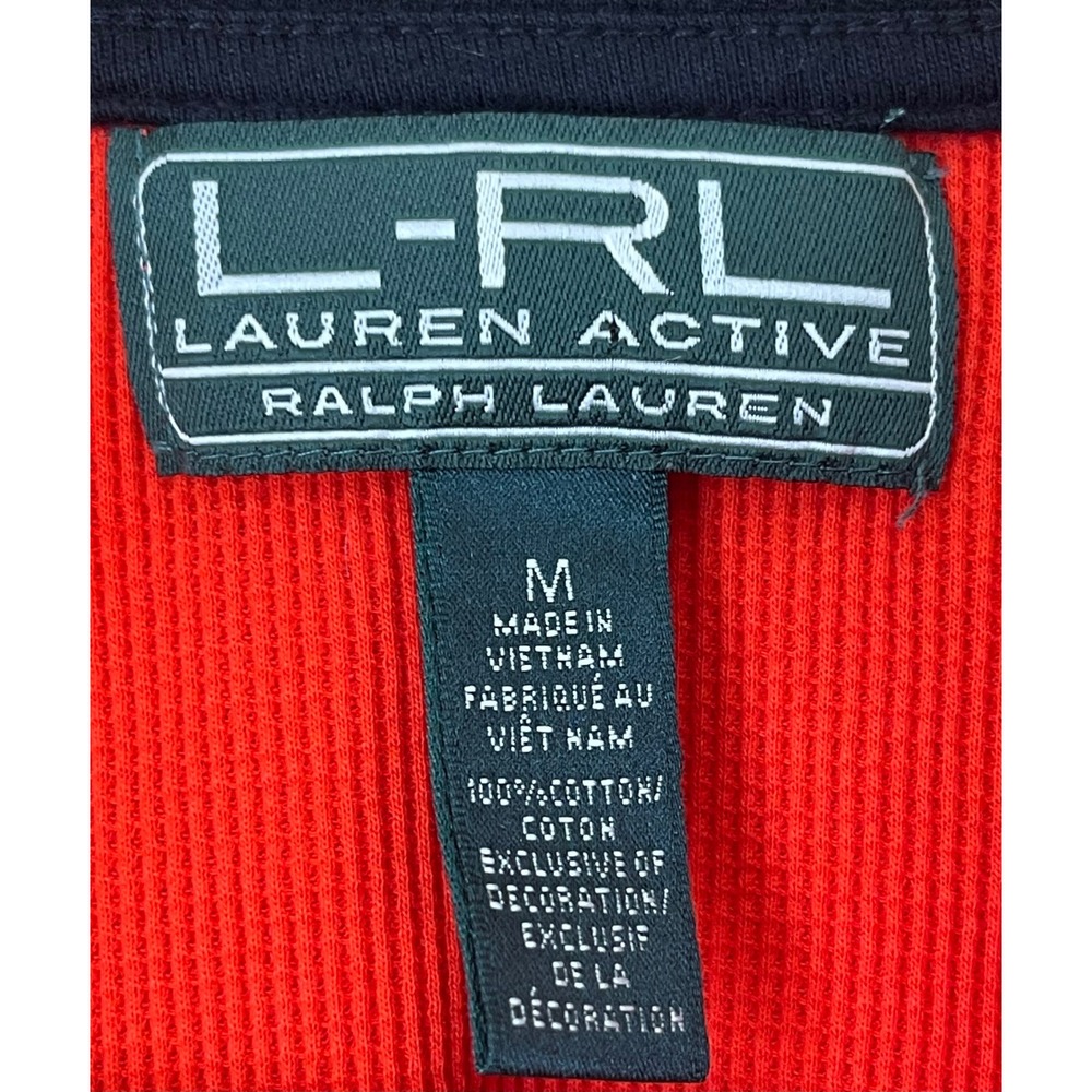 Lauren Ralph Lauren Womens Red Quarter Zip Pullover Medium Ribbed Active Top - Picture 4 of 12